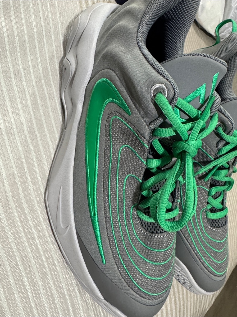 Nike Gray Sneakers with Bright Green Accents Gianni’s immortality